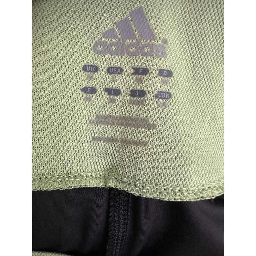 Adidas Capris Pants Womens Medium‎ Black Green Athletic Running Yoga Stretch